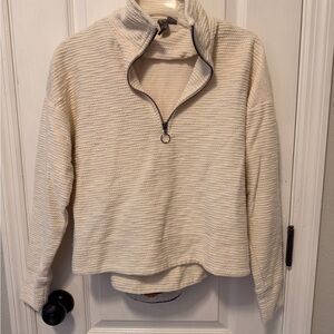 Sweaty Betty Cream Textured Cowl Neck Sweater